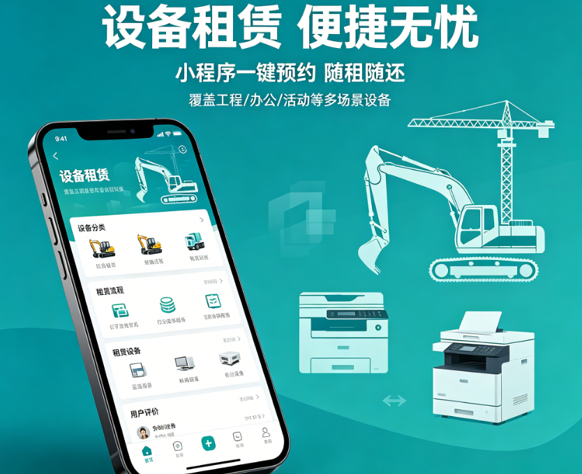 设备租赁小程序开发,为业务高效运转提供支持“技术赋能时代”
